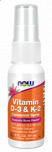 Now Vitamin D-3 & K-2 Liposomal Spray, 59ml