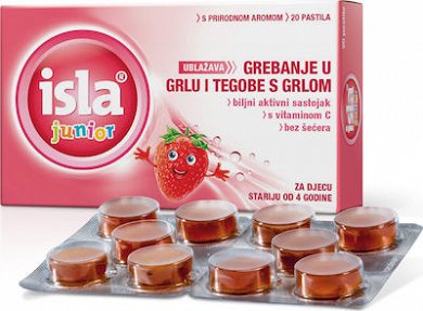 Isla Junior - Lozenges with Strawberry Flavor, 20pcs