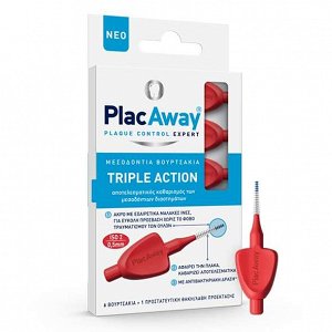 PlacAway Triple Action Interdental Brushes Red 