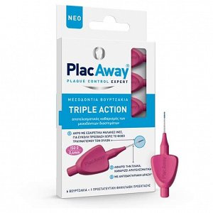 PlacAway Triple Action Interdental Brushes Pink