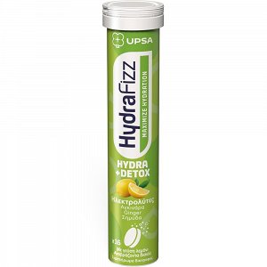 Upsa Hydrafizz Hydra + Detox 16 Effervescent Tablets Lemon Flavor