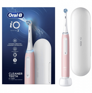 Oral-B iO Series 3 Electric Toothbrush with Pressure Sensor and Travel Case – Pink
