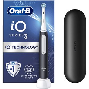 Oral-B iO Series 3 Electric Toothbrush with Pressure Sensor and Travel Case – Black