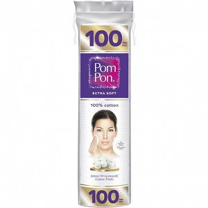 Pom Pon Extra Soft Makeup Remover Pads 100% Cotton 100pcs