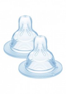 Mam Care Silicone Teats Slow Flow 0+ Months 2pcs