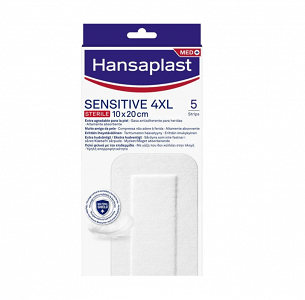 Hansaplast Med+ Sensitive 4XL 10cm x 20cm Hypoallergenic Adhesive Dressings (10pcs)