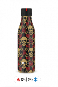 Les Artistes Insulated Bottle Rose & Tete de Mort A-8133 500ml