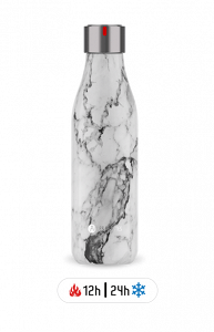 Les Artistes Insulated Bottle Marble Black & White Bril A-8138 500ml