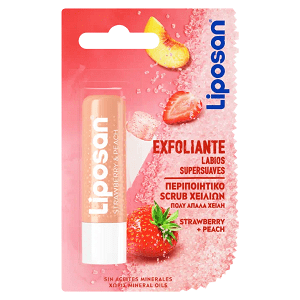 Liposan Lip Scrub Lip Balm Strawberry + Peach 4.8gr