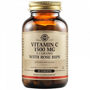 Solgar Vitamin C, Rose Hips  1500mg 90Tabs