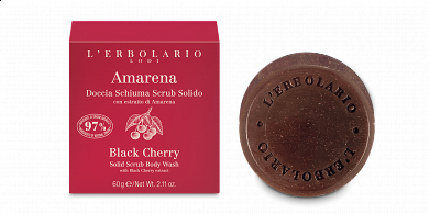 L’Erbolario Amarena Solid Shower Foam Scrub 60 g