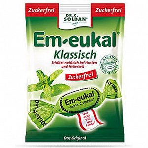 Em-Eukal Classic Caramel For The Throat With Eucalyptus Flavor Sugar Free 50gr