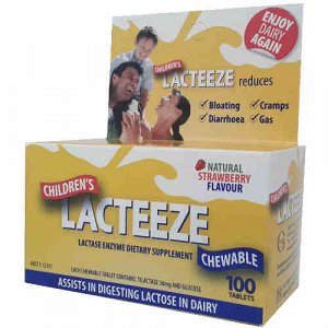 Lacteeze Lactase Enzyme Chewable Tablets 100chew.tabs