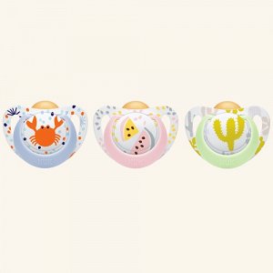 Nuk Genius Color Soother, Rubber Nipple Size 1 (0-6 Months) 1pcs