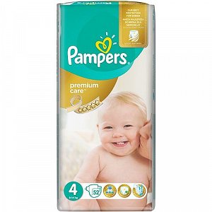 Pampers Premium Care Diapers No 4 (Maxi:8-14Kg) 52pcs