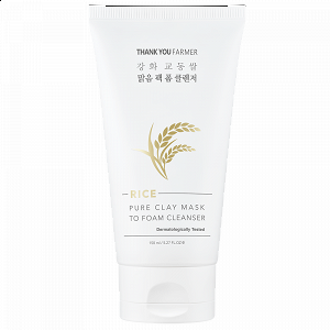 Thank You Farmer Rice Pure Clay Mask To Foam Cleanser 150ml