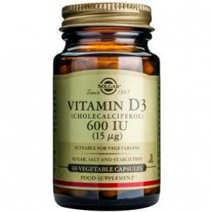 Solgar Vitamin D3 600 IU (15 µg) 60V.Caps