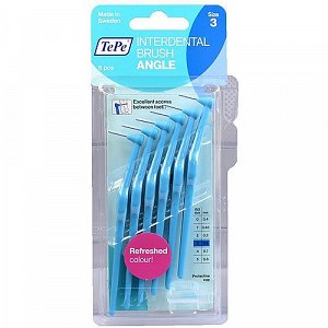 Tepe Angle Interdental Toothbrush Size 3 - 0.6mm (Blue) 6Pcs