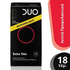 Duo Extra Thin Econopy Pack Condoms 18 pcs