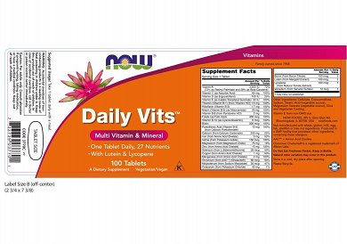 Now Daily Vits, 100Tabs