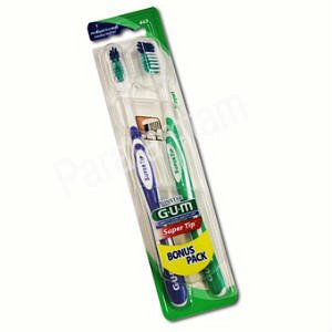 Gum super tip bonus pack medium toothbrush