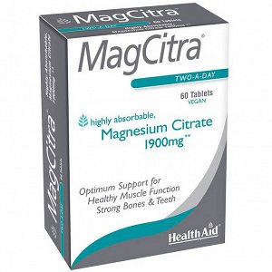 Health Aid MagCitra Mg Citrate 1900mg 60Tabs