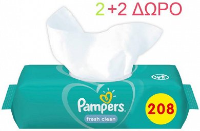 Pampers Promo Fresh Clean Wipes 52tmch 2 + 2 Gift