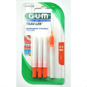 GUM 1412 TRAV-LER 0,9MMX6 Cylindri x 10w/caps interdental brushes