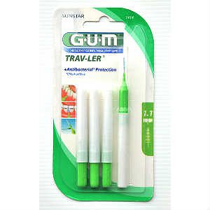 GUM 1414 TRAV-LER 1,1MMX6 Taperedx10w/caps interdental brushes