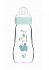 Mam Glass Feel Good Bottle with Silicone Nipple 260ml for 2+ Months Blue Hedgehog