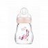 Mam Glass Bottle Feel Good Anti-Colic with Silicone Nipple for 0+ Months Pink Kitten 170ml
