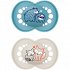 Mam Orthodontic Silicone Pacifiers Original 16+ Months – Bear/FoxDesign, Blue & Beige 2 pcs