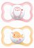 Mam Orthodontic Silicone Pacifiers Air 6–16 Months – Pink/Salmon Design – Penguin & Whale (2 pcs)