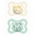 Mam Orthodontic Silicone Pacifiers Supreme 2-6 Months –  Green & Beige (2 pcs)