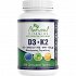 Natural Vitamins D3 5000IU + K2 125μg 100chew.tabs