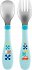 Chicco Baby Cutlery Set with Metal Fork Blue for 18+ Months, 2 pcs